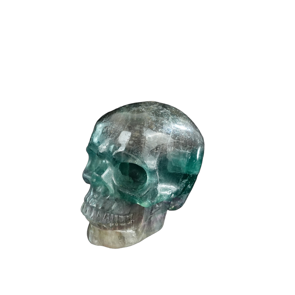 3.0" Fluorite Crystal Skull Carving - Unique Piece #GF02