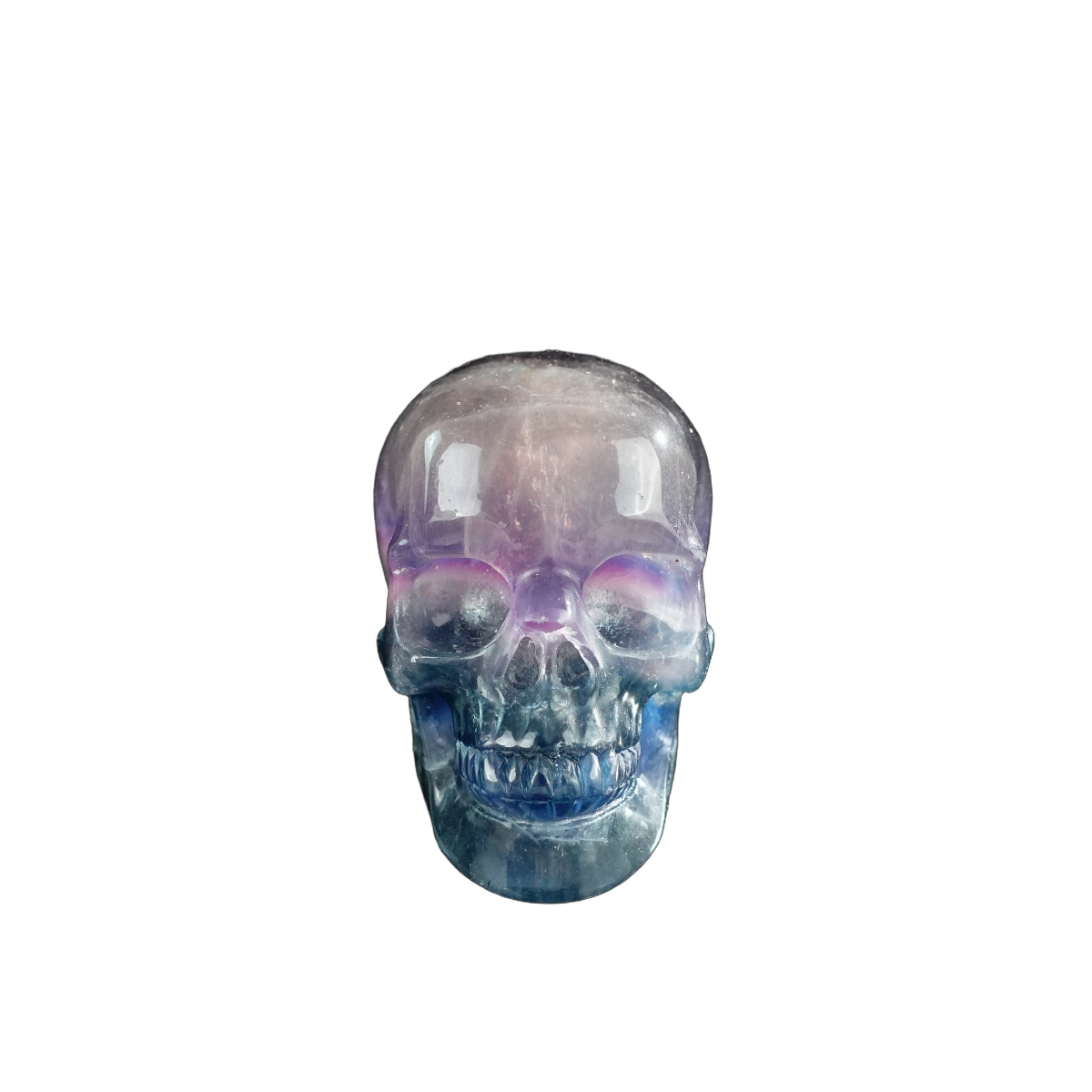 3.0" Fluorite Crystal Skull Carving - Unique Piece #GF03
