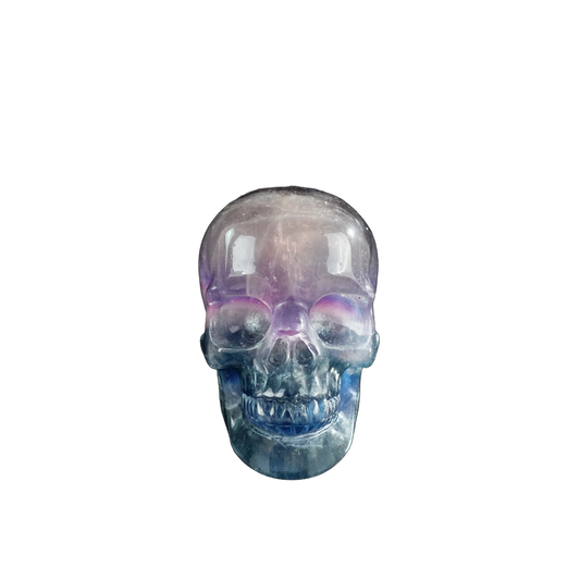 3.0" Fluorite Crystal Skull Carving - Unique Piece #GF03