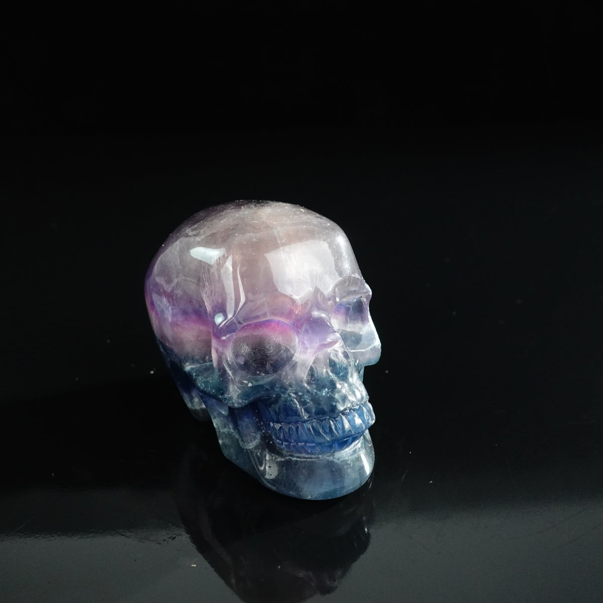 3.0" Fluorite Crystal Skull Carving - Unique Piece #GF03