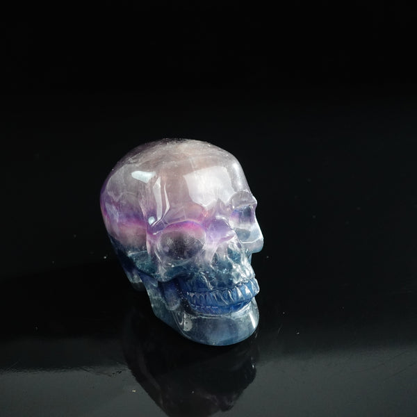 3.0" Fluorite Crystal Skull Carving - Unique Piece #GF03 - alternate view