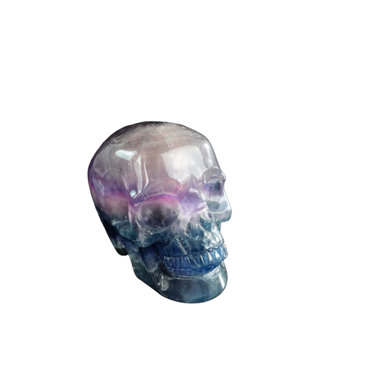 3.0" Fluorite Crystal Skull Carving - Unique Piece #GF03