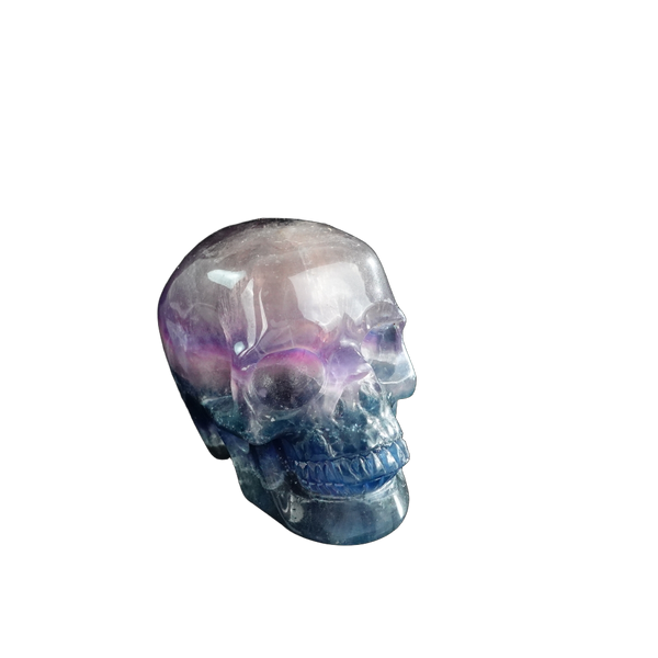 3.0" Fluorite Crystal Skull Carving - Unique Piece #GF03 - alternate view