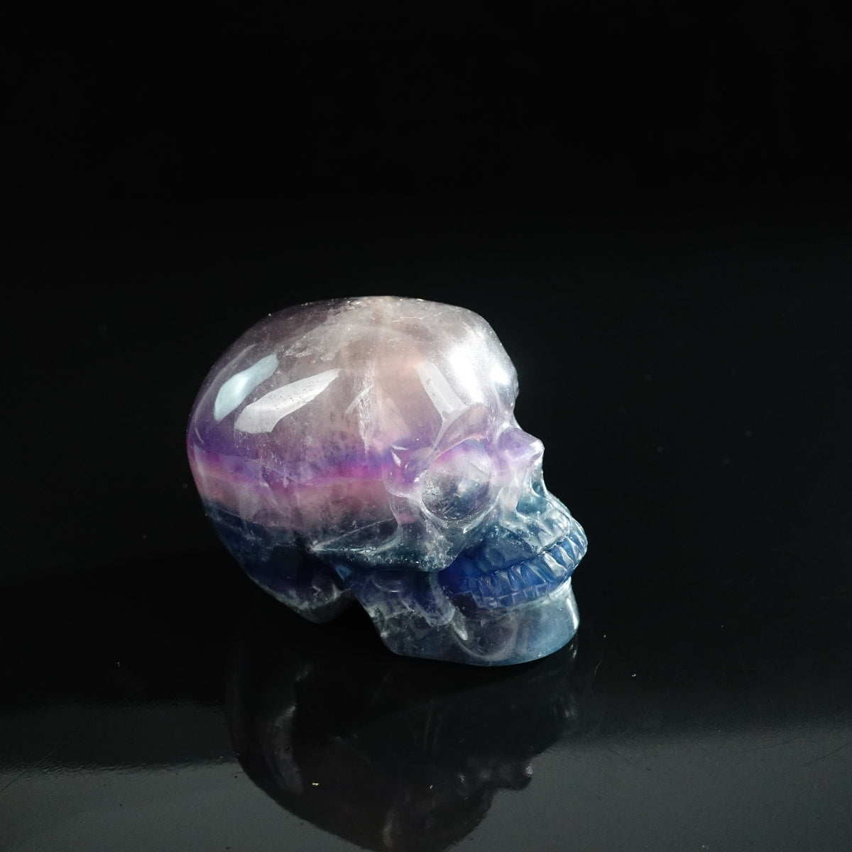 3.0" Fluorite Crystal Skull Carving - Unique Piece #GF03