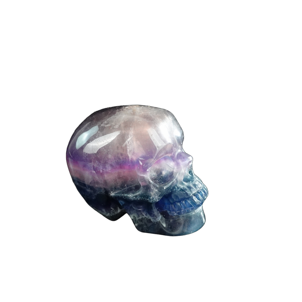 3.0" Fluorite Crystal Skull Carving - Unique Piece #GF03