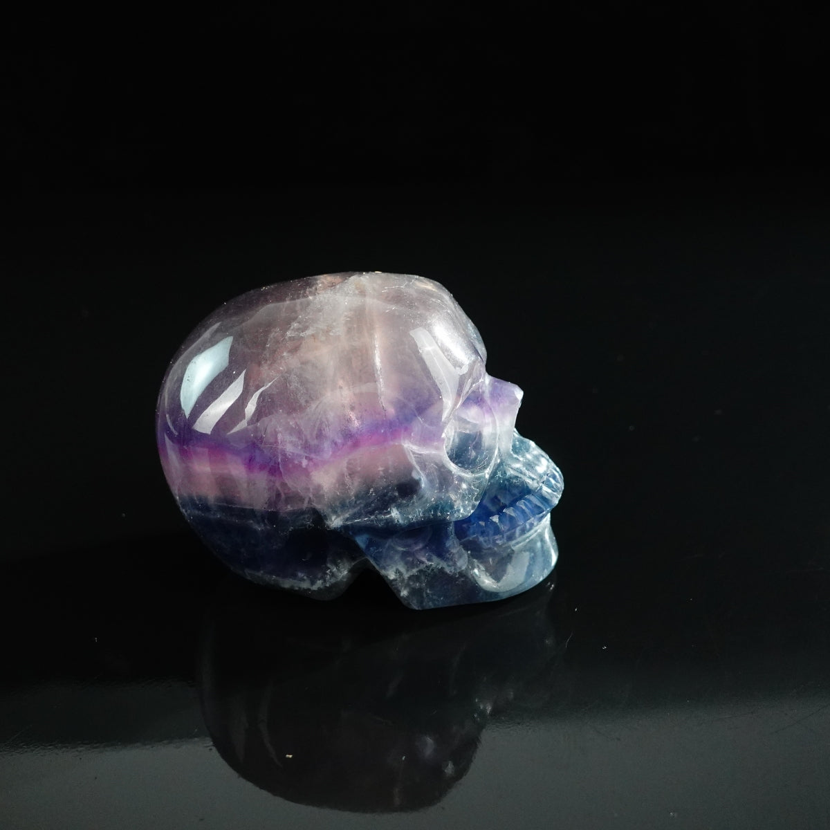 3.0" Fluorite Crystal Skull Carving - Unique Piece #GF03