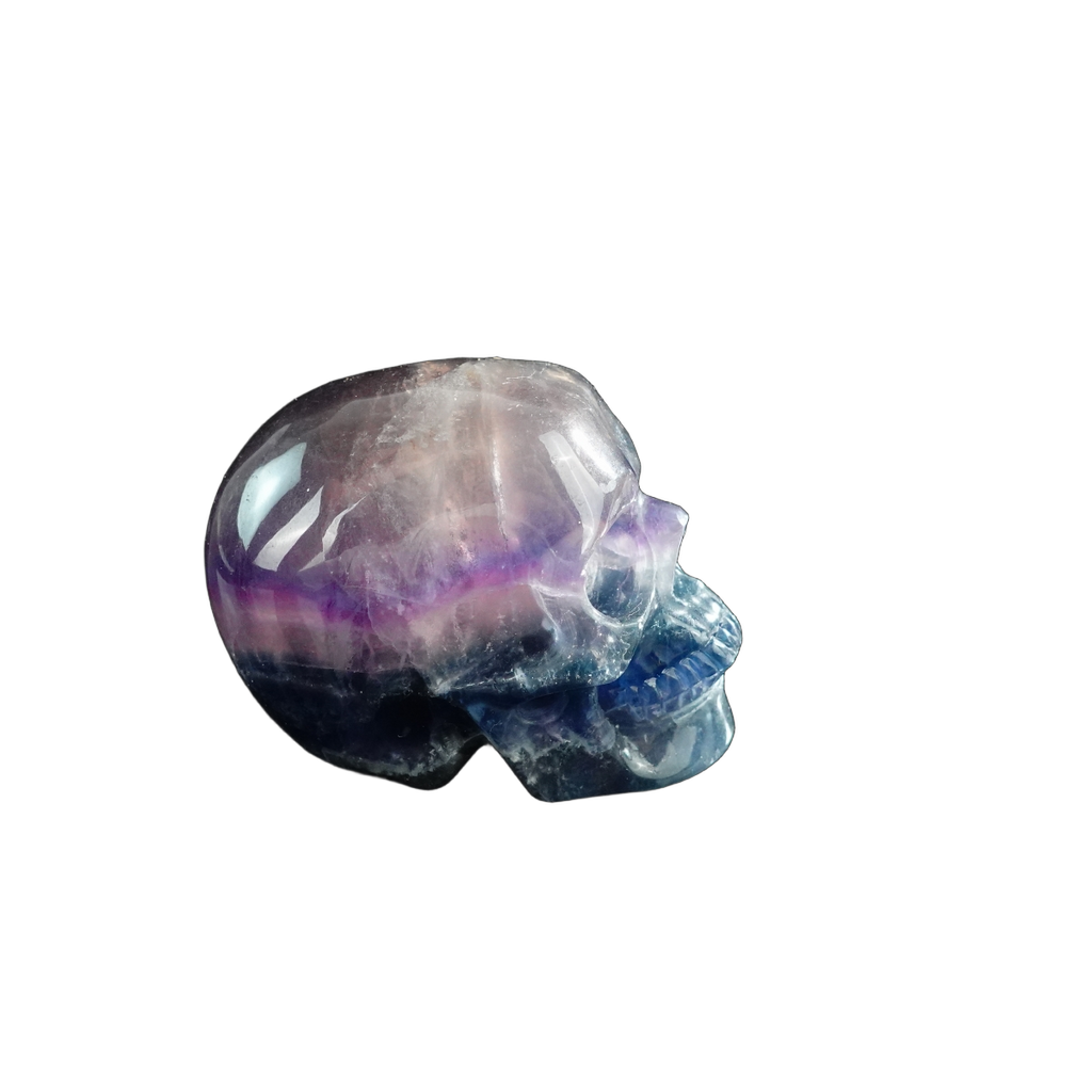 3.0" Fluorite Crystal Skull Carving - Unique Piece #GF03