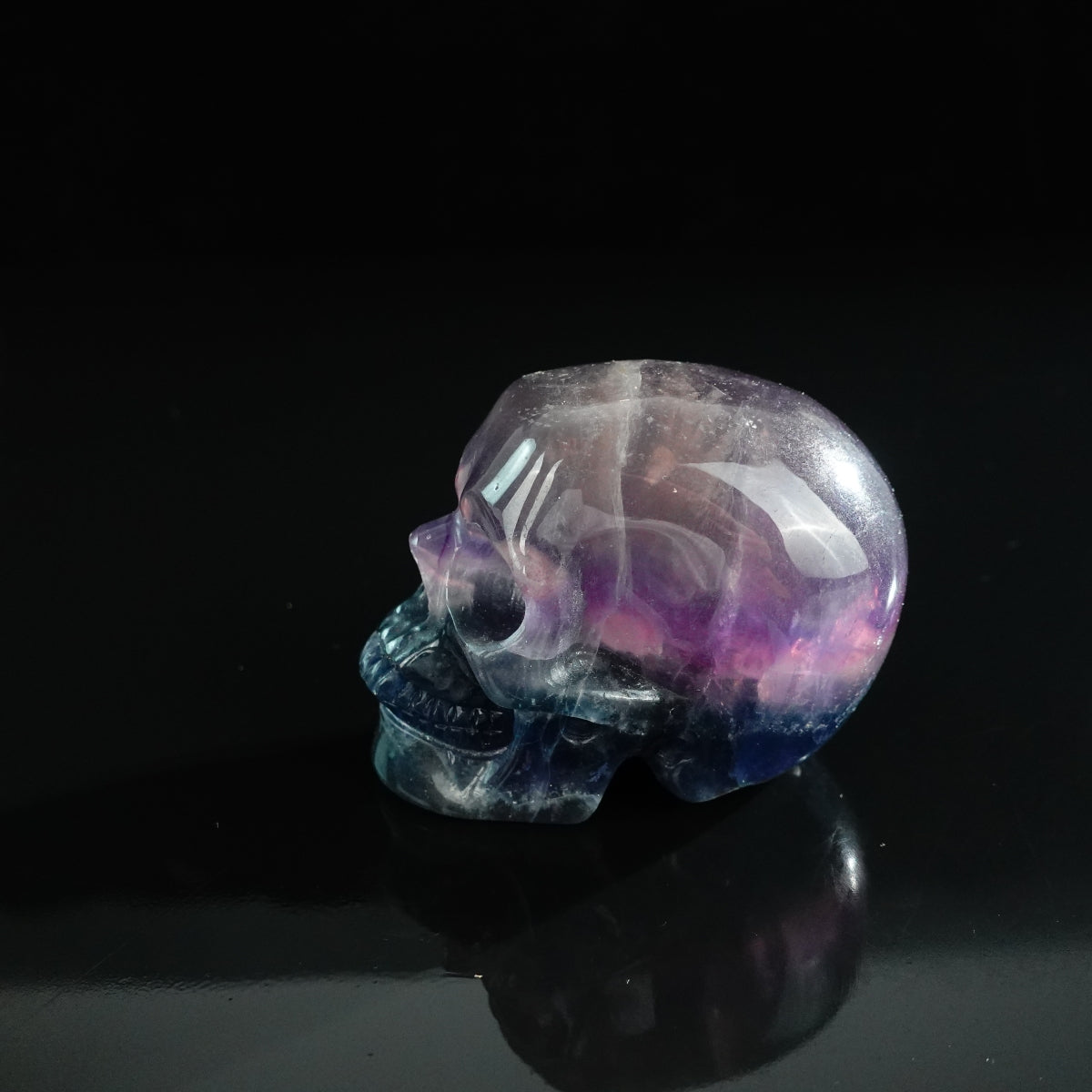 3.0" Fluorite Crystal Skull Carving - Unique Piece #GF03