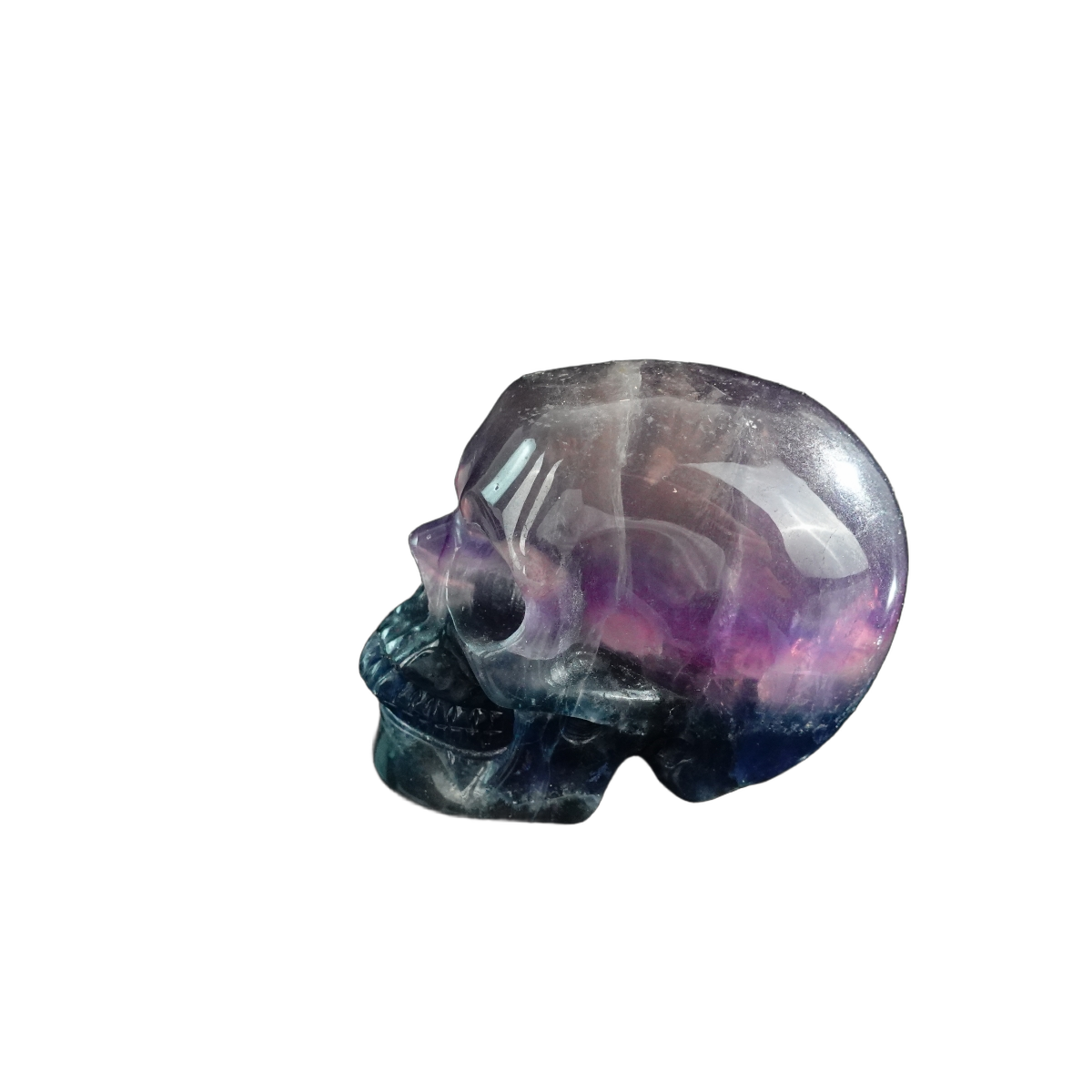 3.0" Fluorite Crystal Skull Carving - Unique Piece #GF03