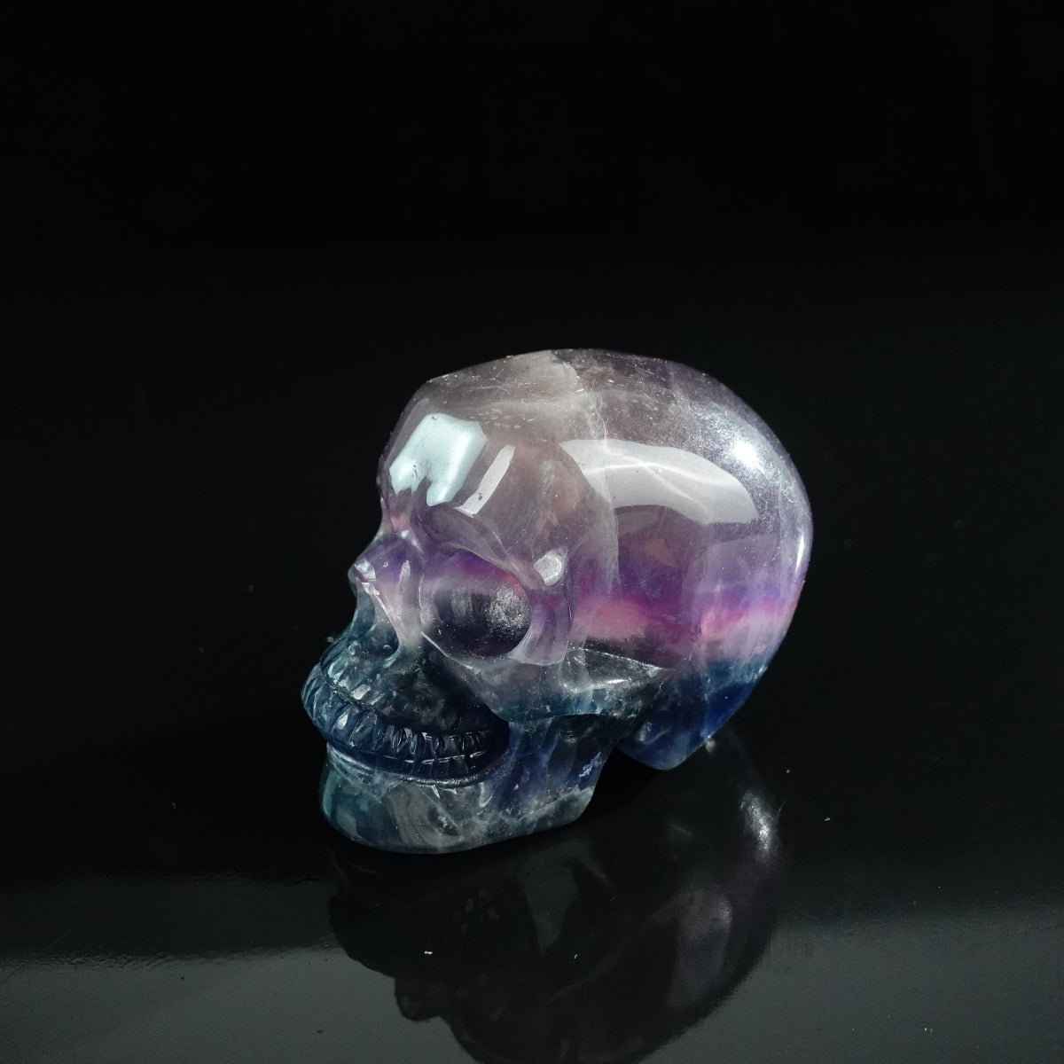 3.0" Fluorite Crystal Skull Carving - Unique Piece #GF03