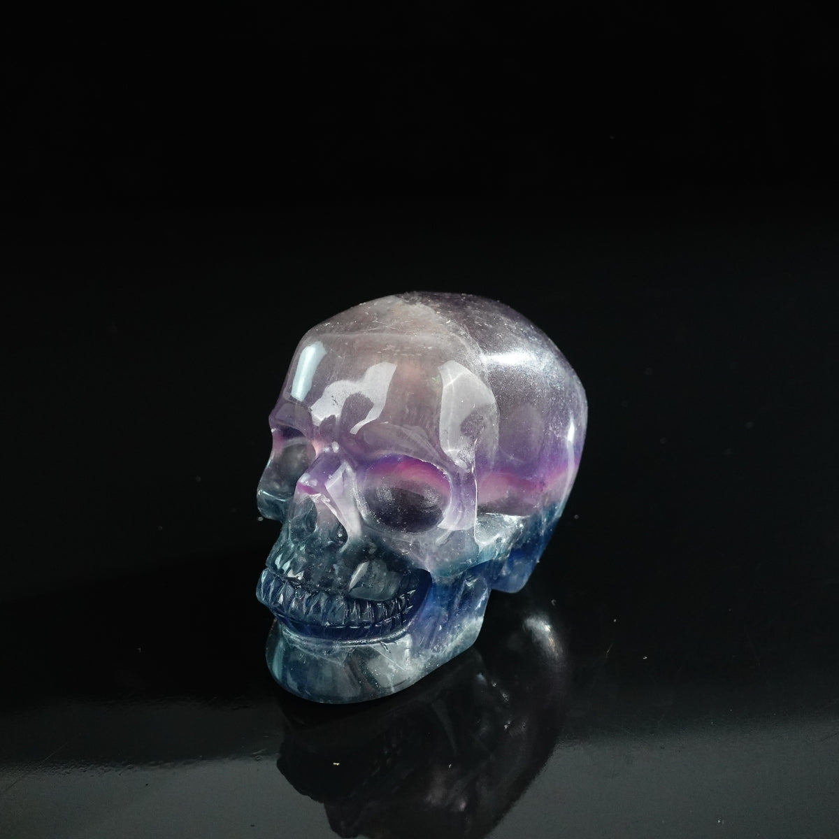 3.0" Fluorite Crystal Skull Carving - Unique Piece #GF03