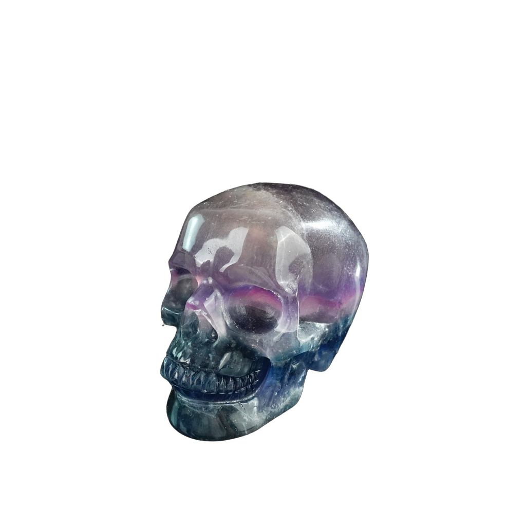 3.0" Fluorite Crystal Skull Carving - Unique Piece #GF03