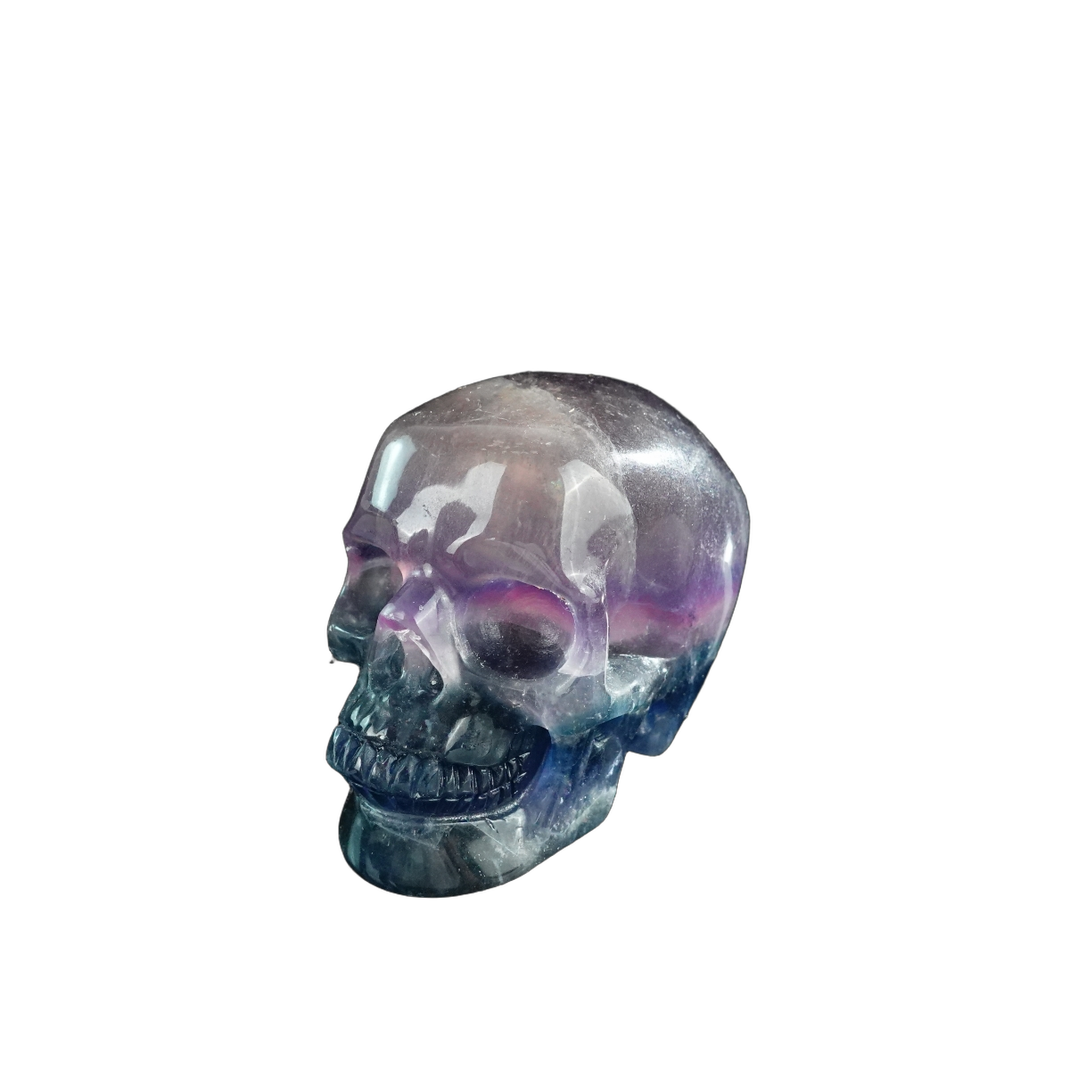 3.0" Fluorite Crystal Skull Carving - Unique Piece #GF03