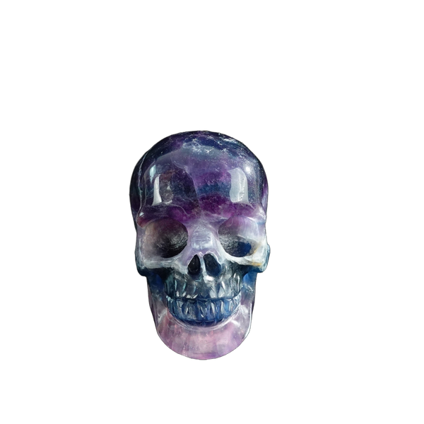 3.0" Fluorite Crystal Skull Carving - Unique Piece #GF04