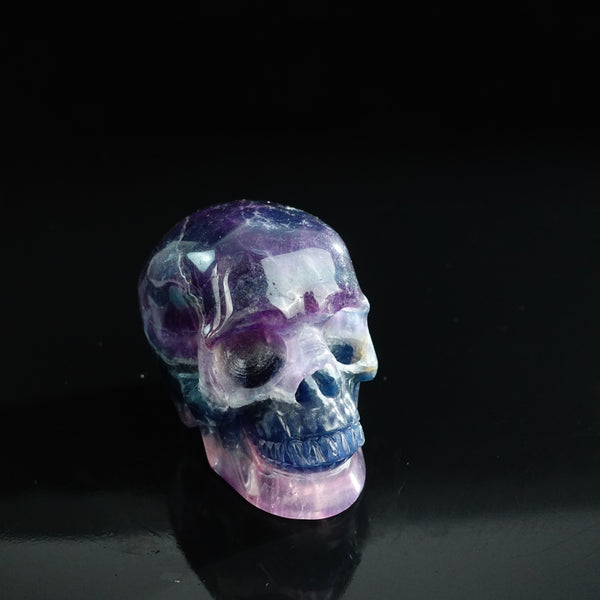 3.0" Fluorite Crystal Skull Carving - Unique Piece #GF04 - alternate view