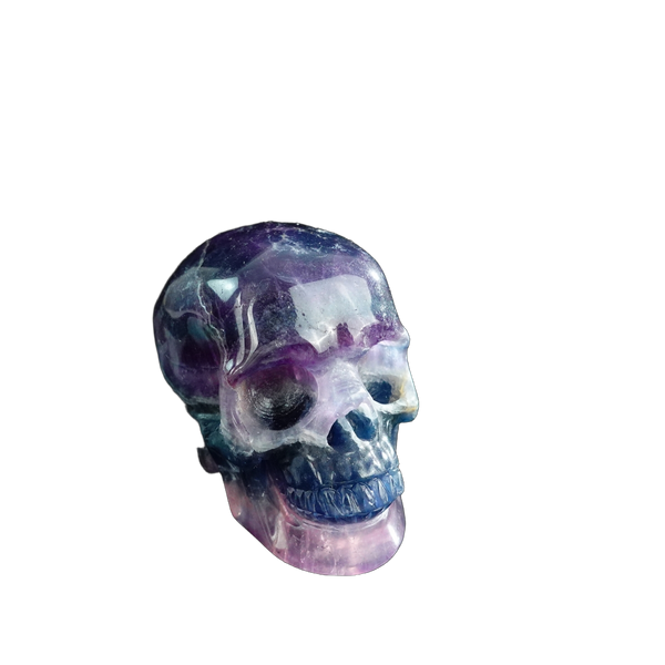 3.0" Fluorite Crystal Skull Carving - Unique Piece #GF04 - alternate view