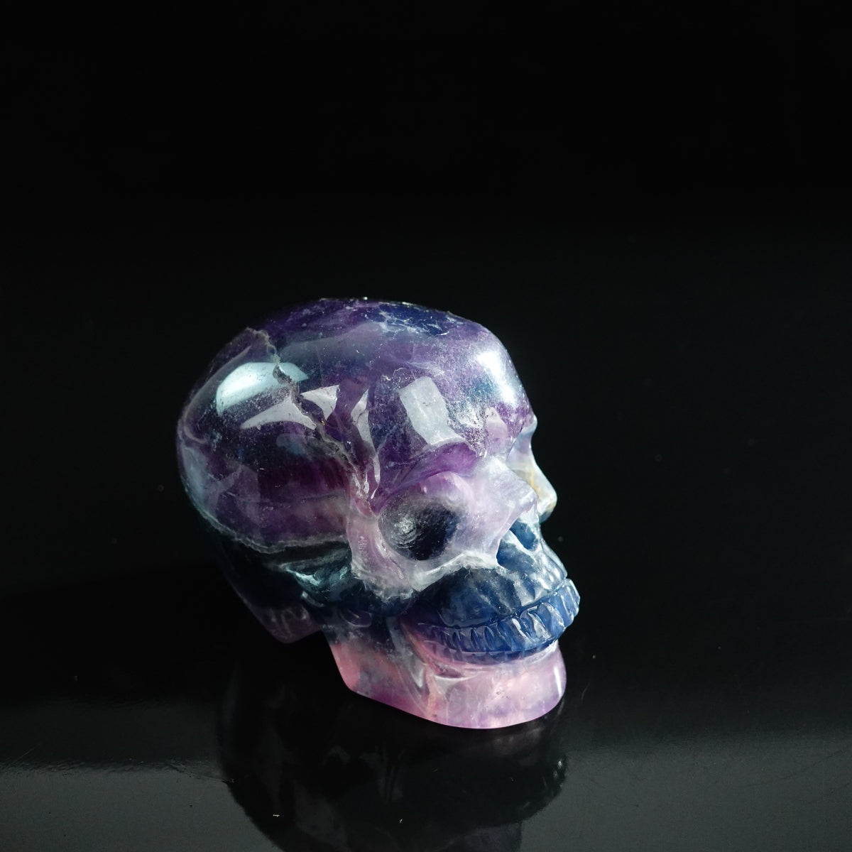3.0" Fluorite Crystal Skull Carving - Unique Piece #GF04