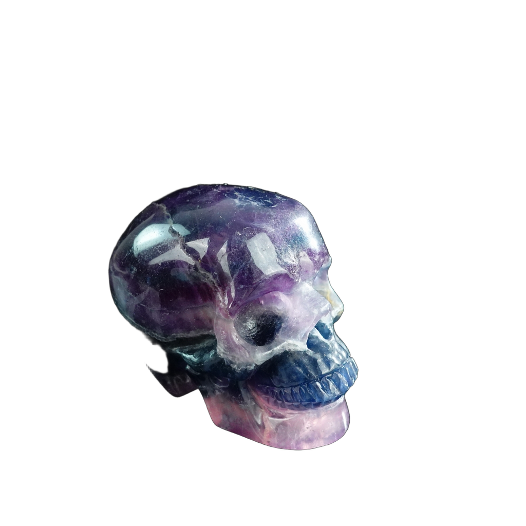 3.0" Fluorite Crystal Skull Carving - Unique Piece #GF04