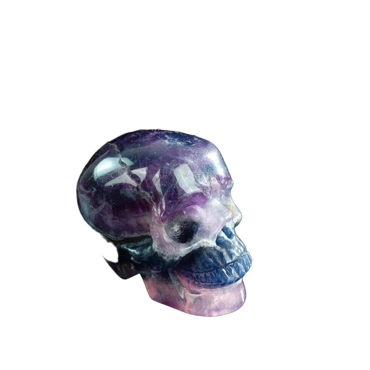 3.0" Fluorite Crystal Skull Carving - Unique Piece #GF04