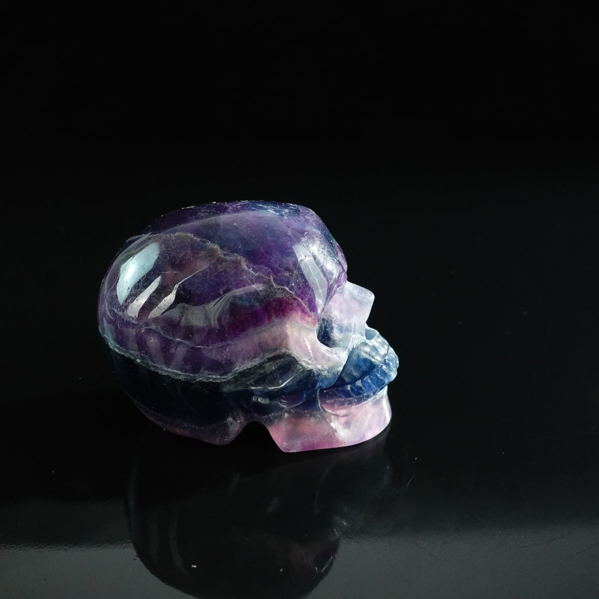 3.0" Fluorite Crystal Skull Carving - Unique Piece #GF04