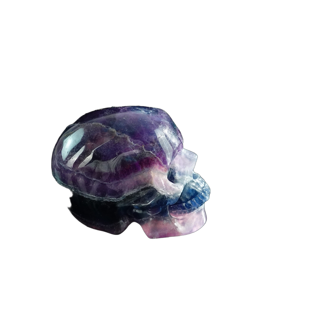 3.0" Fluorite Crystal Skull Carving - Unique Piece #GF04