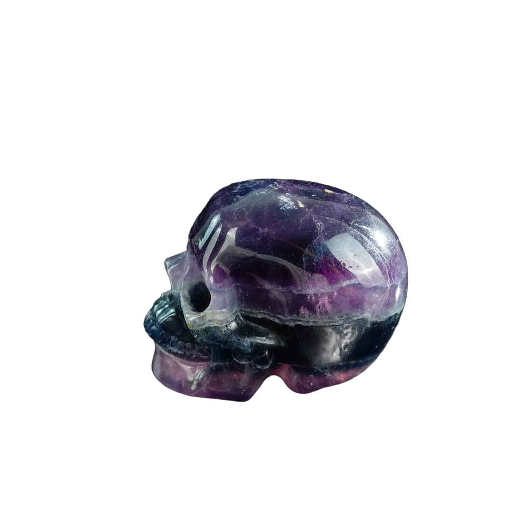 3.0" Fluorite Crystal Skull Carving - Unique Piece #GF04
