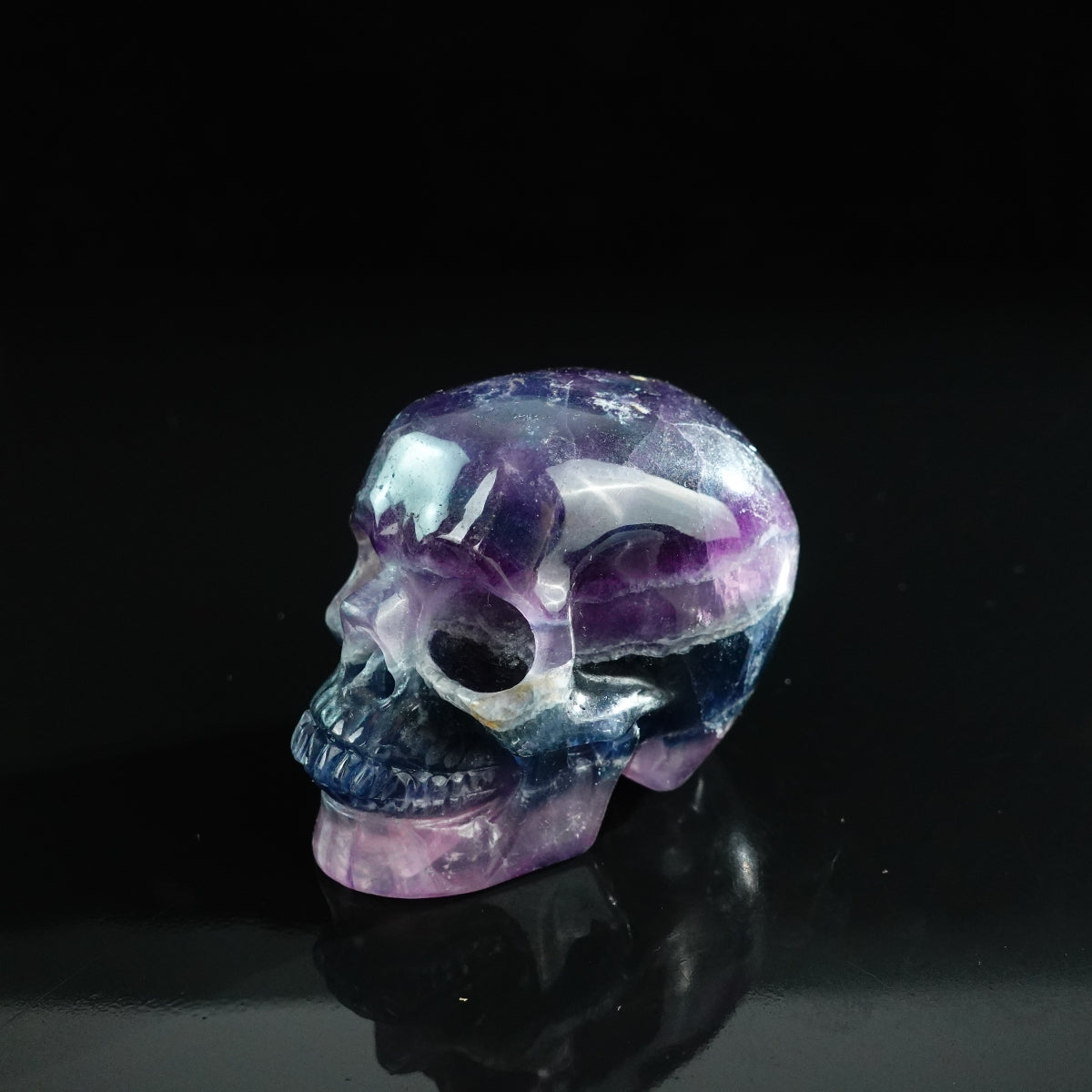 3.0" Fluorite Crystal Skull Carving - Unique Piece #GF04