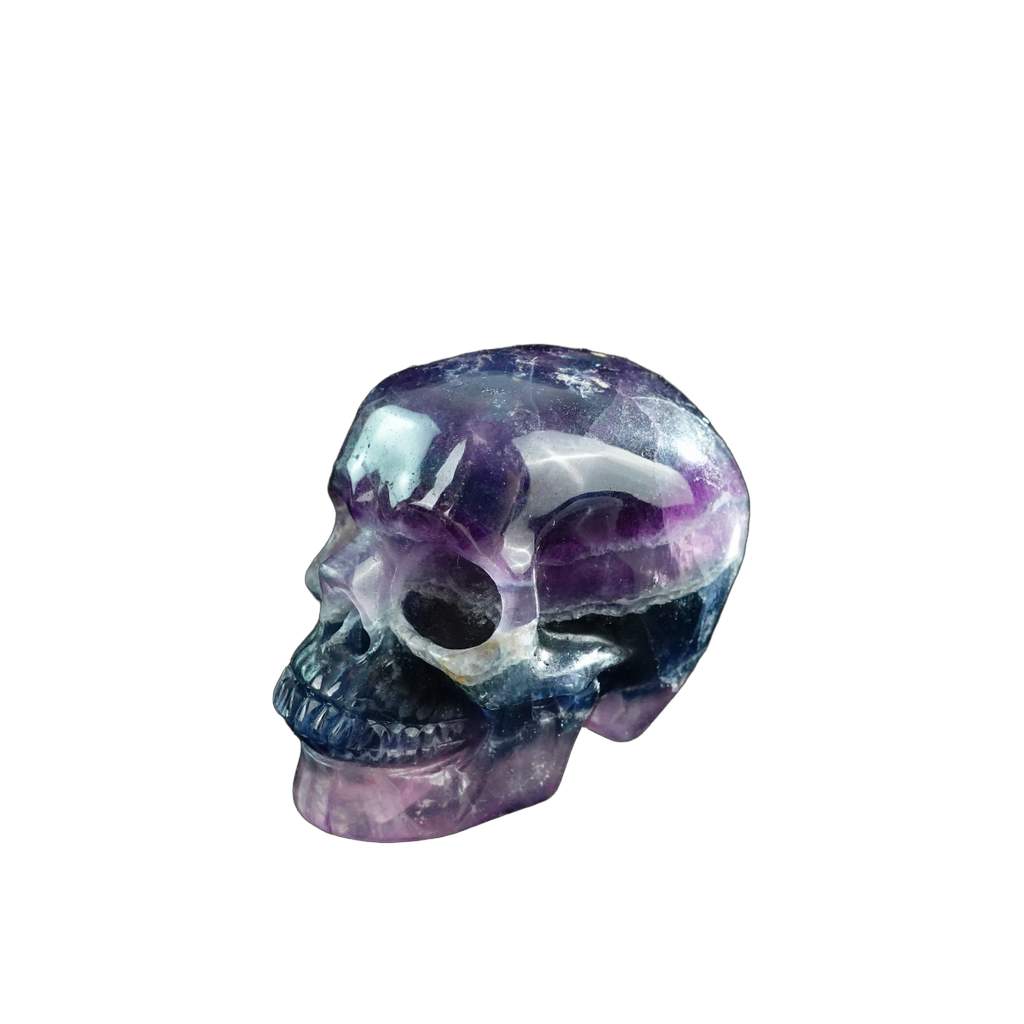 3.0" Fluorite Crystal Skull Carving - Unique Piece #GF04