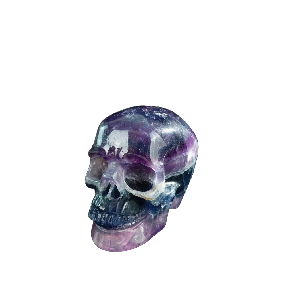 3.0" Fluorite Crystal Skull Carving - Unique Piece #GF04