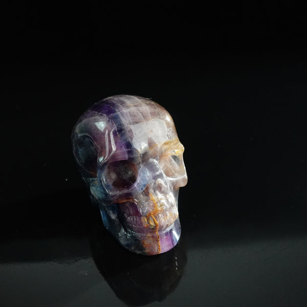 3.0" Fluorite Crystal Skull Carving - Unique Piece #GF05 - alternate view