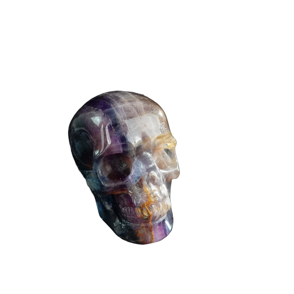 3.0" Fluorite Crystal Skull Carving - Unique Piece #GF05