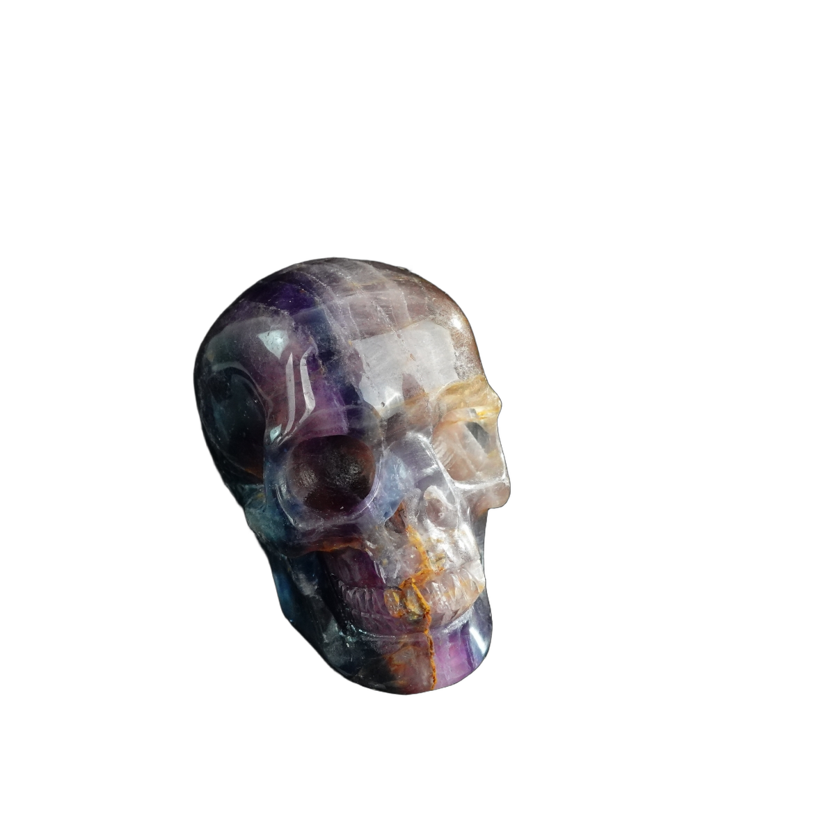 3.0" Fluorite Crystal Skull Carving - Unique Piece #GF05