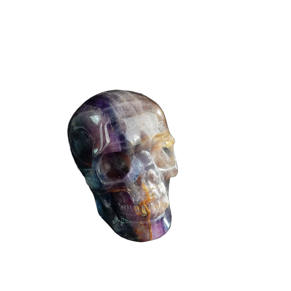 3.0" Fluorite Crystal Skull Carving - Unique Piece #GF05 - alternate view