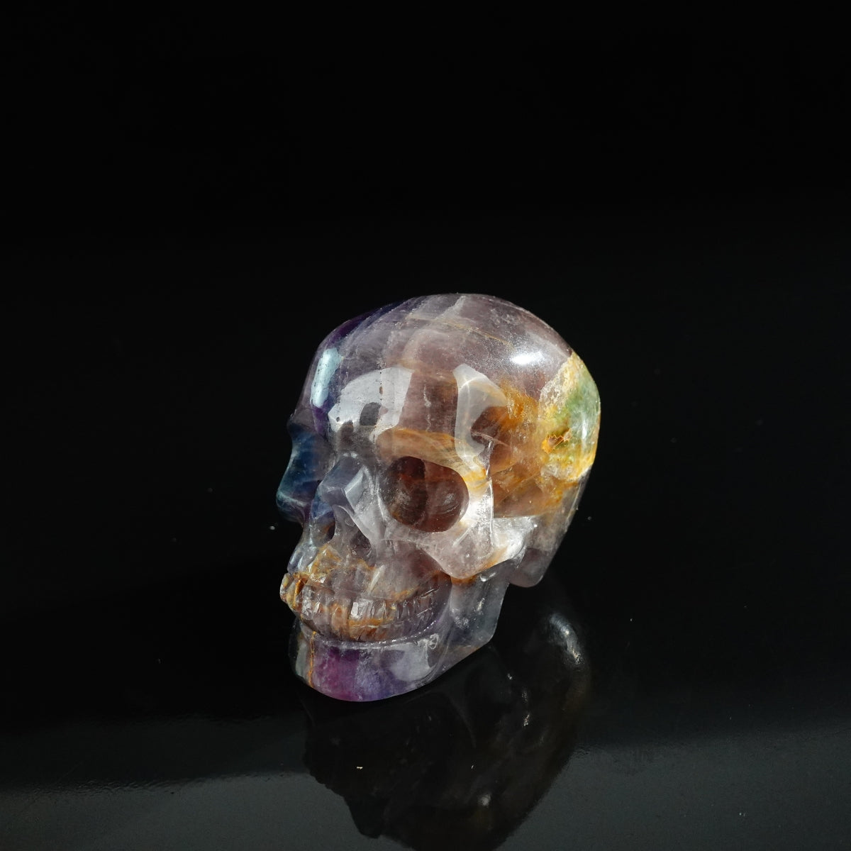3.0" Fluorite Crystal Skull Carving - Unique Piece #GF05
