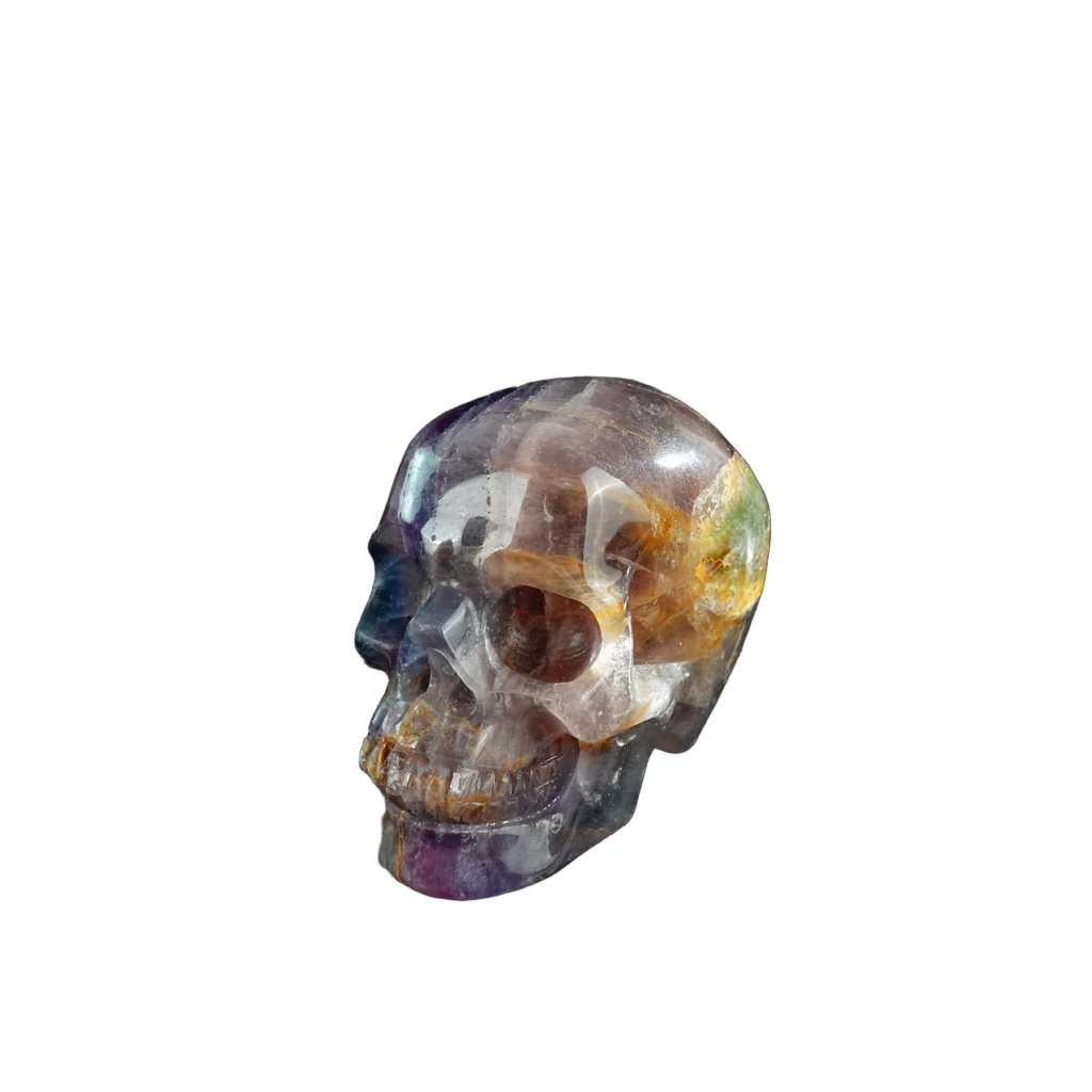 3.0" Fluorite Crystal Skull Carving - Unique Piece #GF05