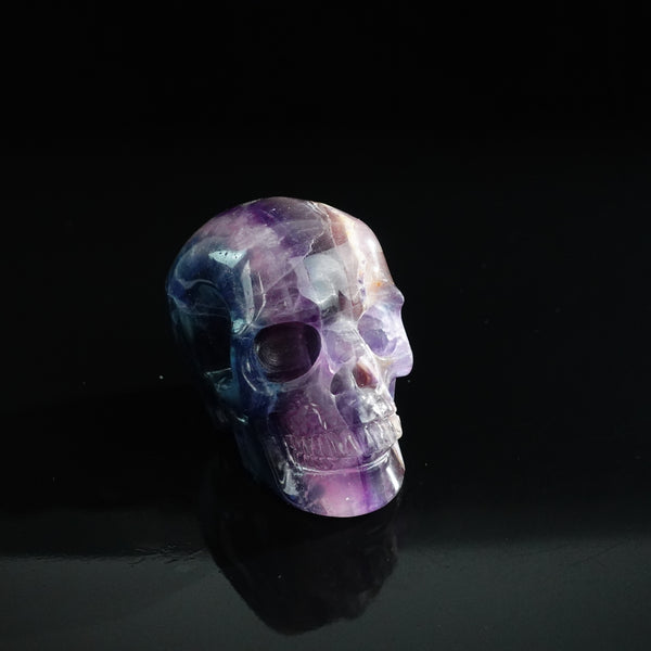 3.0" Fluorite Crystal Skull Carving - Unique Piece #GF06 - alternate view