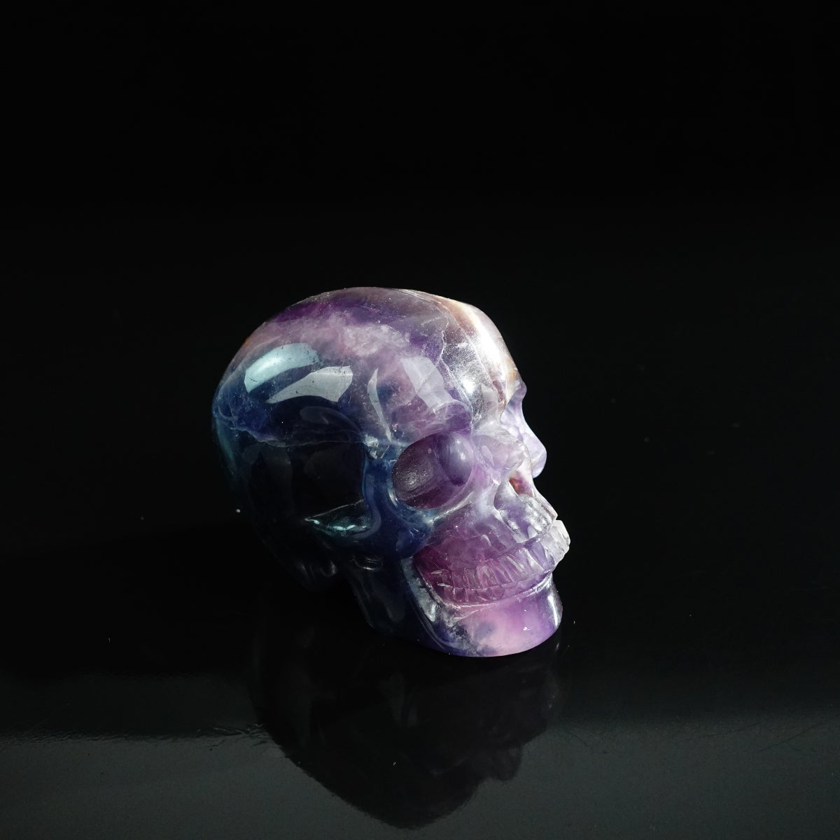 3.0" Fluorite Crystal Skull Carving - Unique Piece #GF06