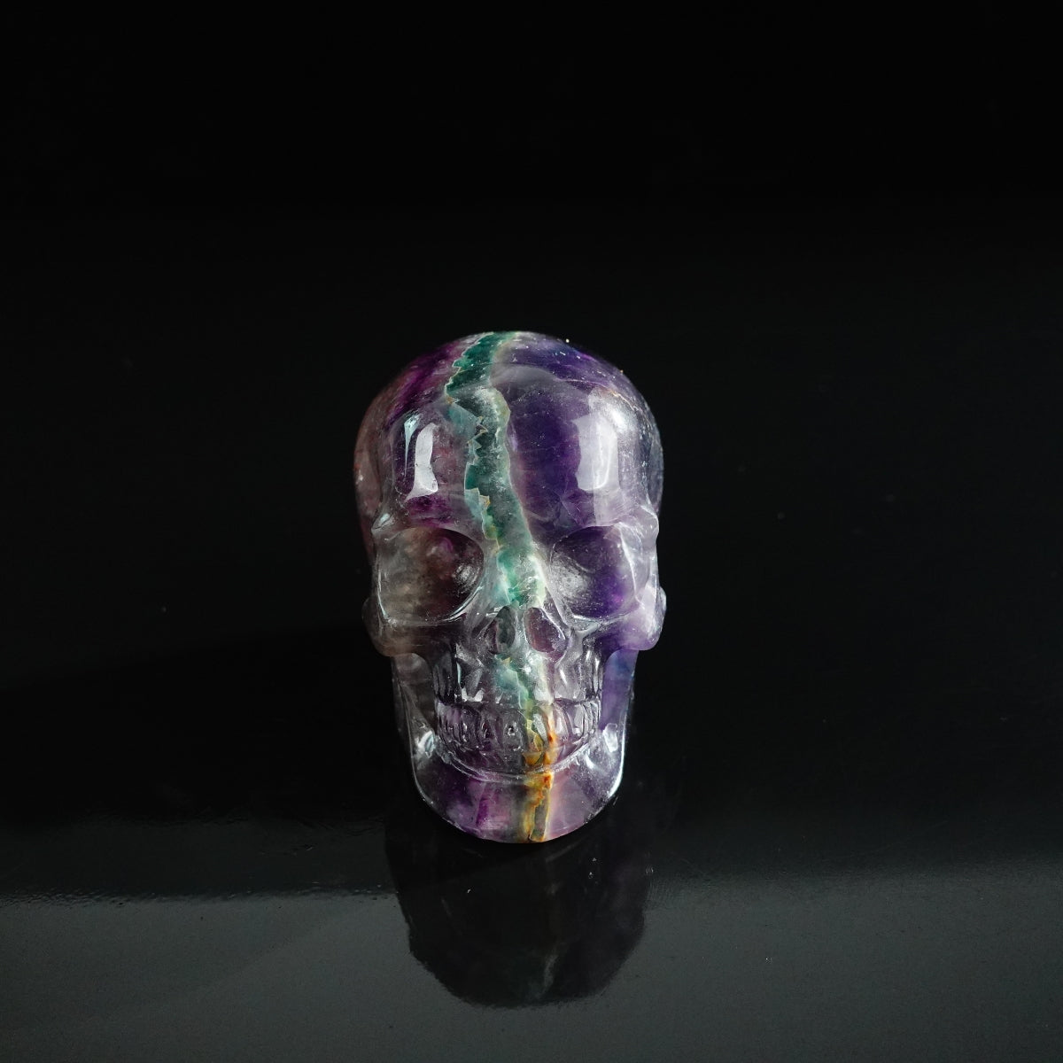 3.0" Fluorite Crystal Skull Carving - Unique Piece #GF07