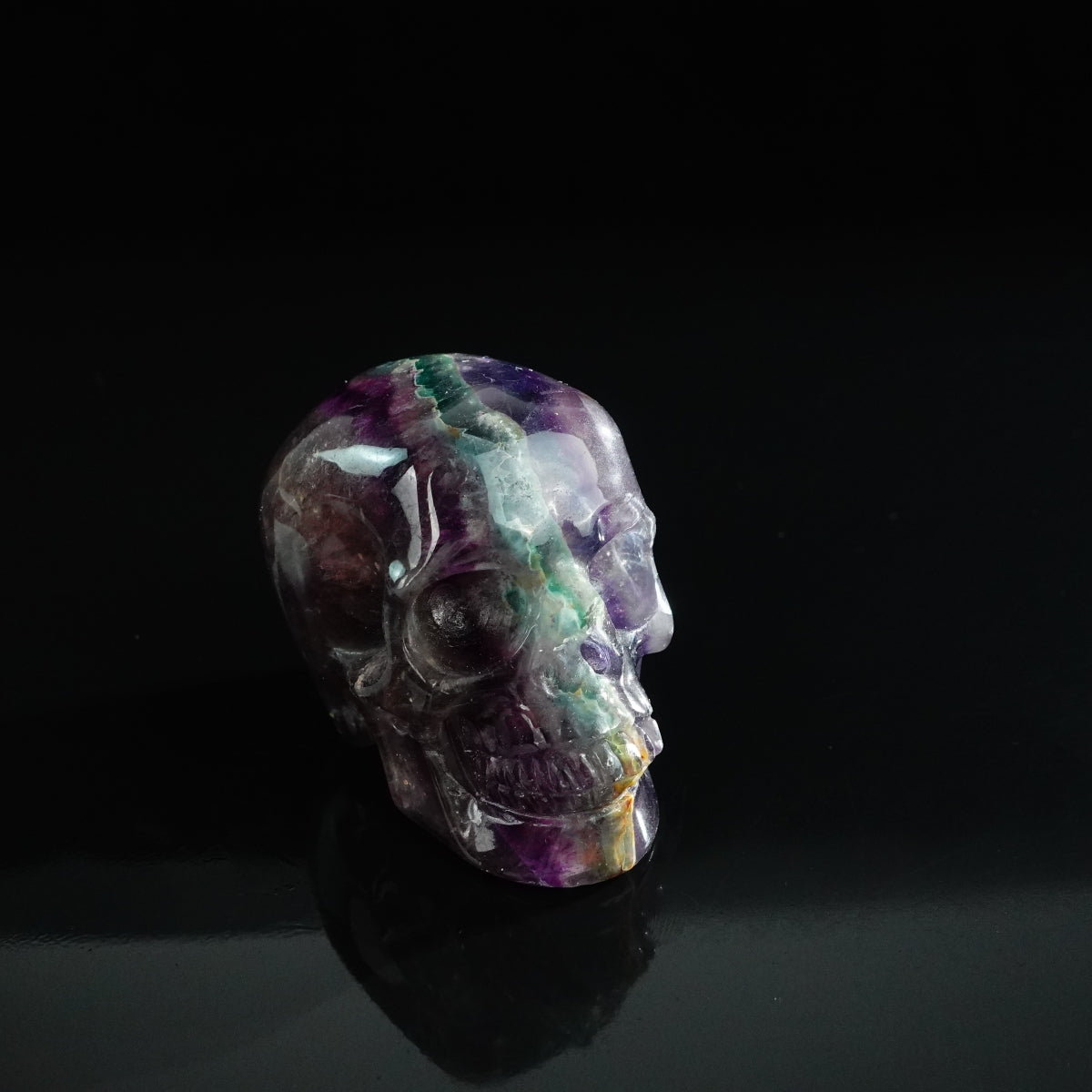 3.0" Fluorite Crystal Skull Carving - Unique Piece #GF07