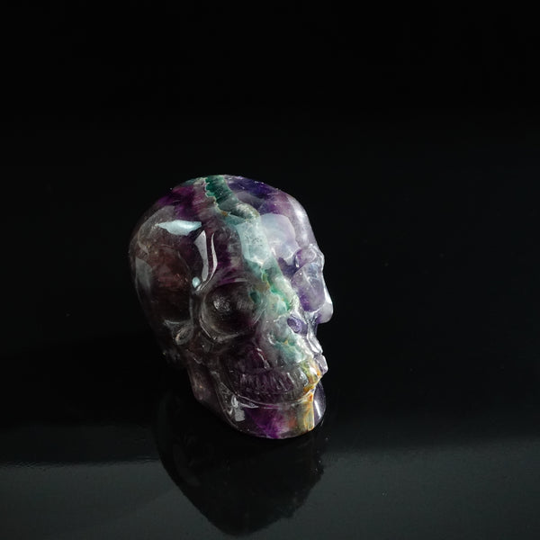 3.0" Fluorite Crystal Skull Carving - Unique Piece #GF07 - alternate view