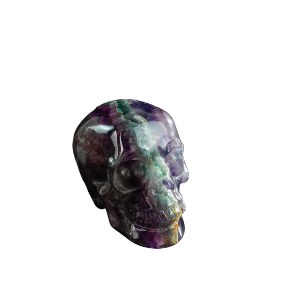 3.0" Fluorite Crystal Skull Carving - Unique Piece #GF07 - alternate view