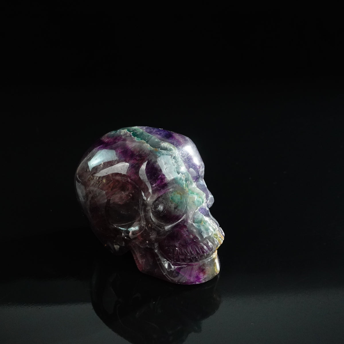 3.0" Fluorite Crystal Skull Carving - Unique Piece #GF07