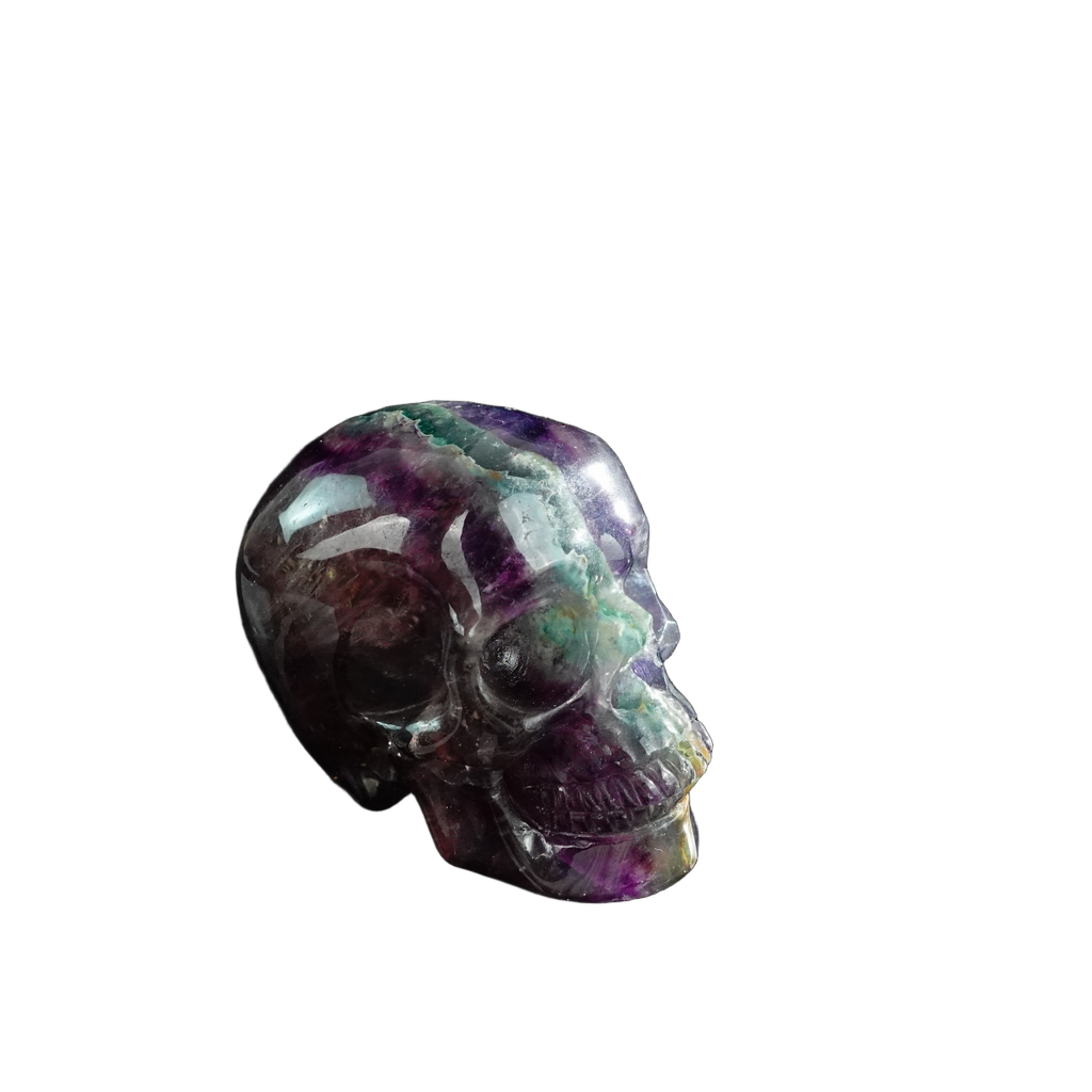 3.0" Fluorite Crystal Skull Carving - Unique Piece #GF07