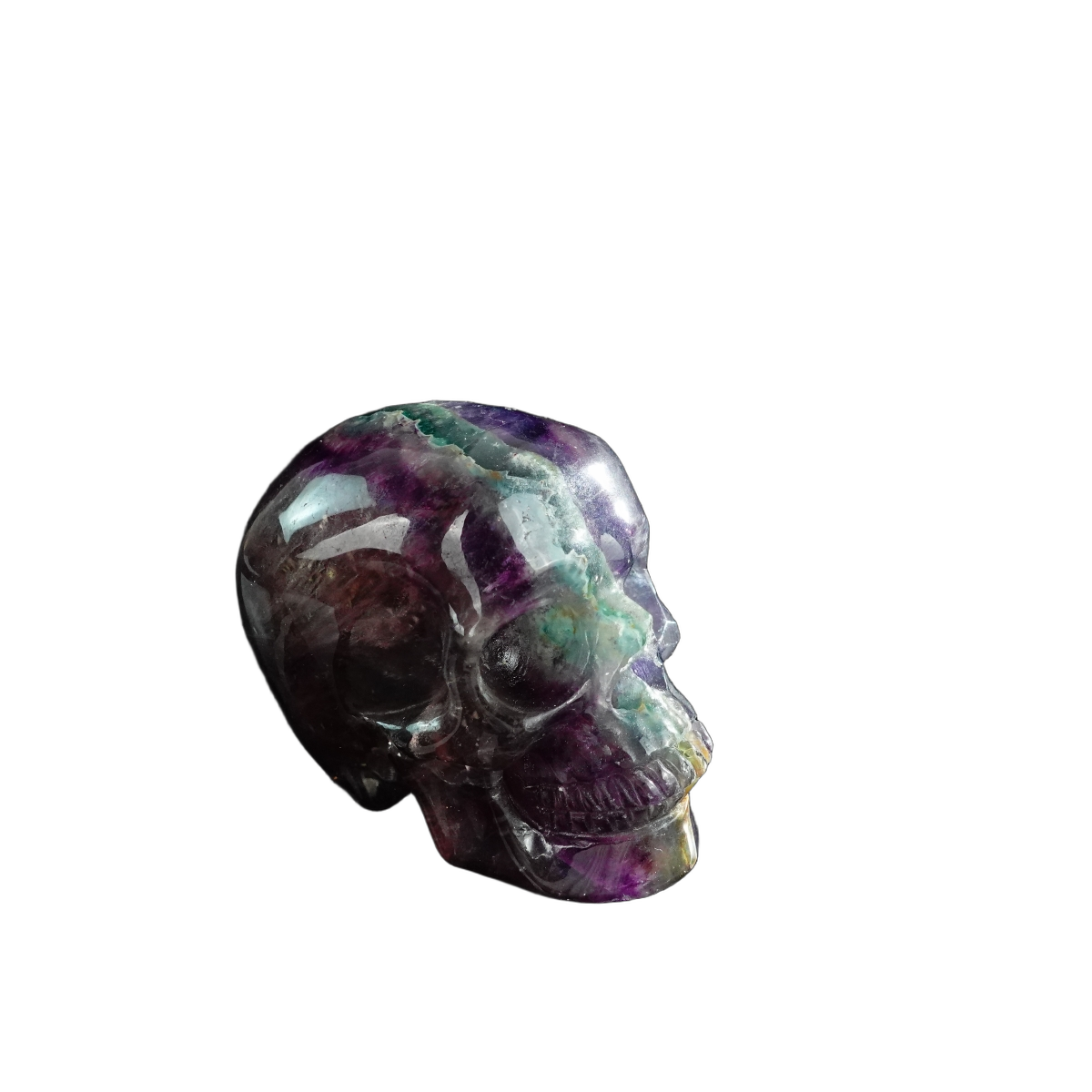 3.0" Fluorite Crystal Skull Carving - Unique Piece #GF07