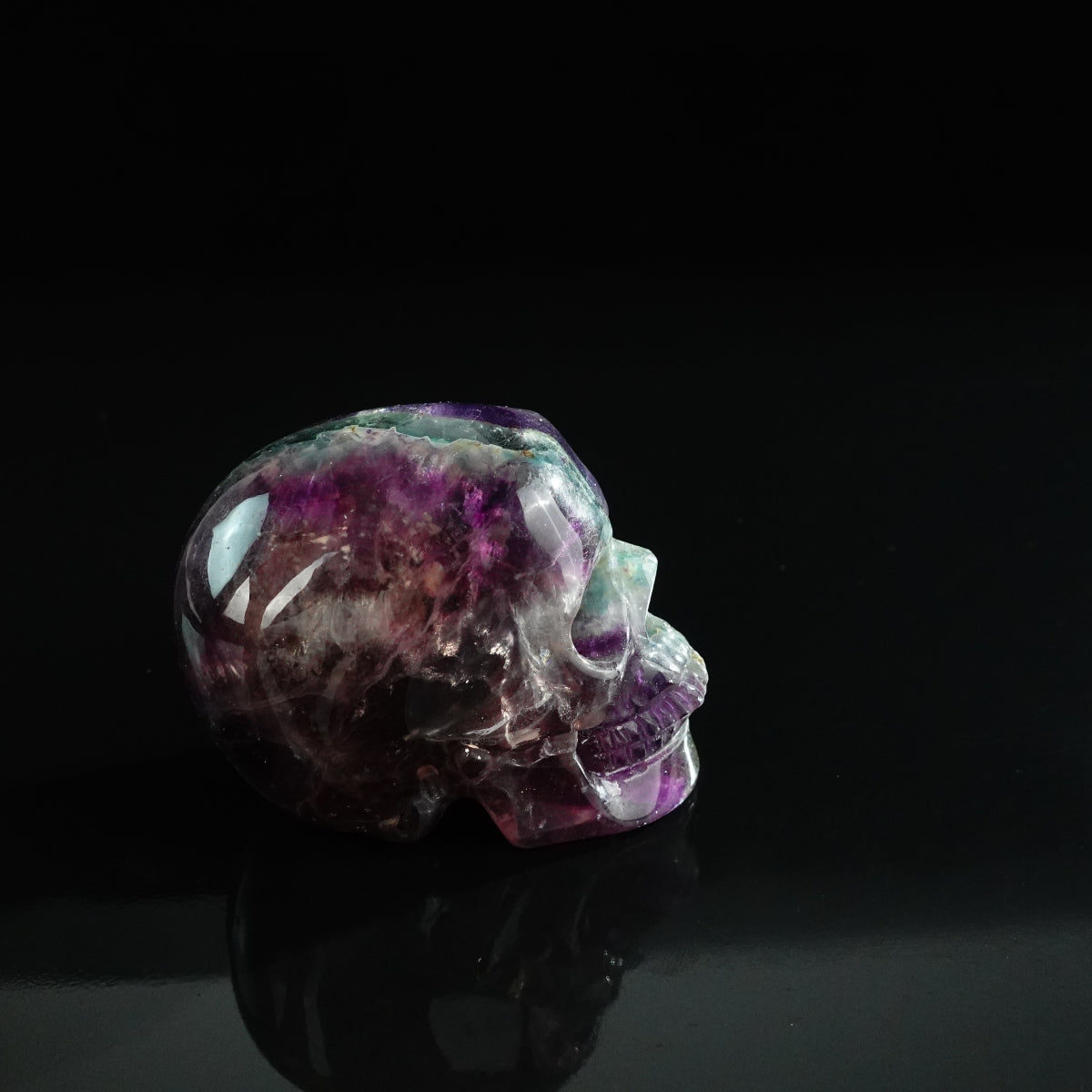 3.0" Fluorite Crystal Skull Carving - Unique Piece #GF07
