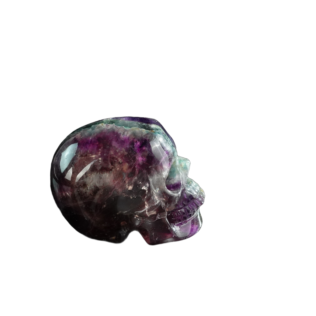 3.0" Fluorite Crystal Skull Carving - Unique Piece #GF07