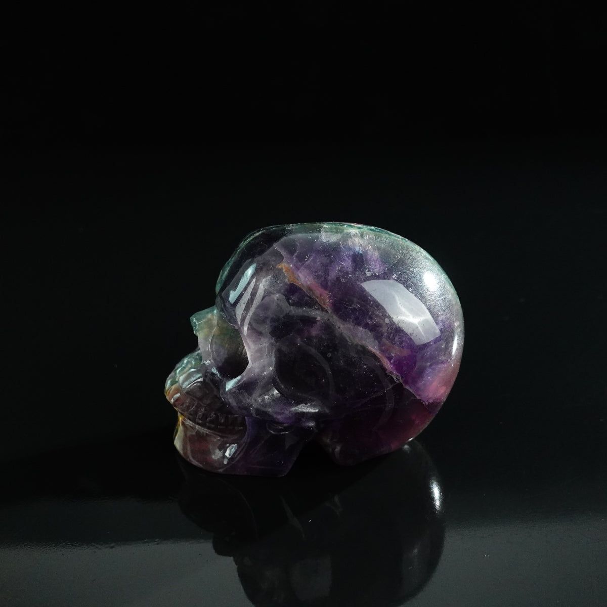 3.0" Fluorite Crystal Skull Carving - Unique Piece #GF07