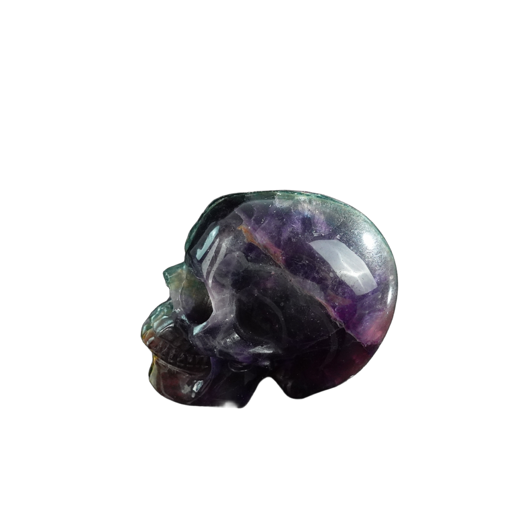 3.0" Fluorite Crystal Skull Carving - Unique Piece #GF07
