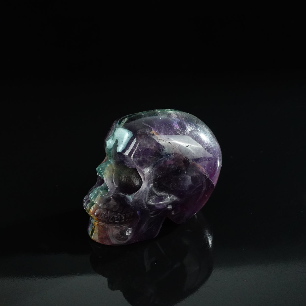 3.0" Fluorite Crystal Skull Carving - Unique Piece #GF07