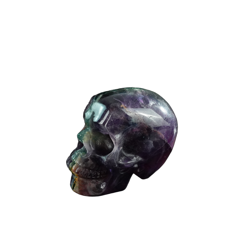 3.0" Fluorite Crystal Skull Carving - Unique Piece #GF07